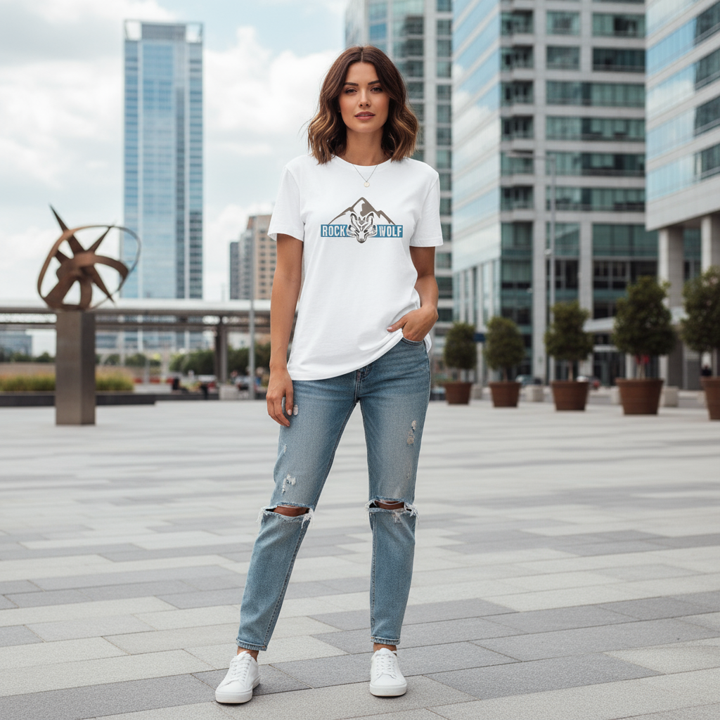 ROCK WOLF | “Bella + Canvas 3001 Algodón Airlume Premium con Espíritu Salvaje”