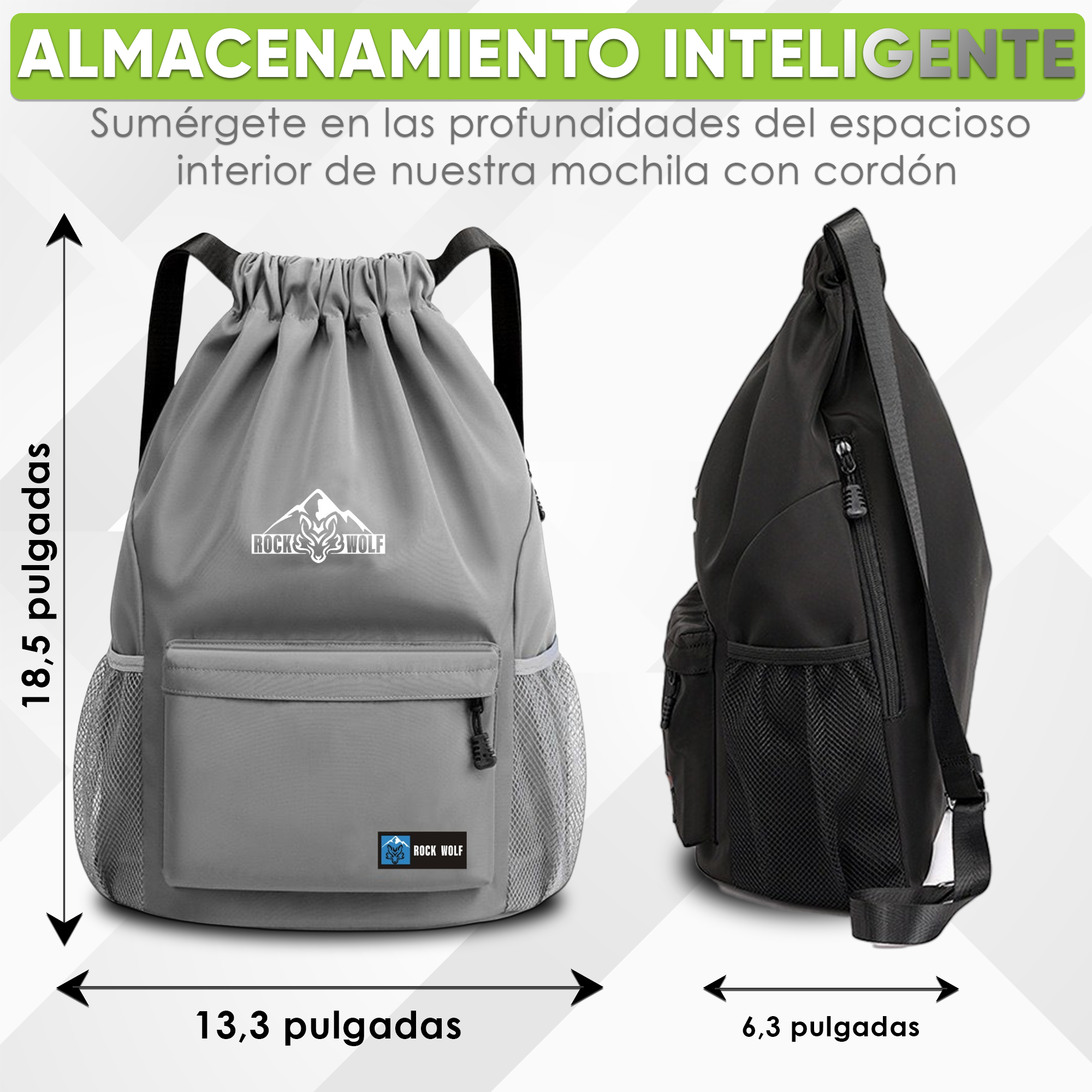 ROCK WOLF  | “Mochila Grande Unisex , Plegable, Ligera y Altamente Resistente”