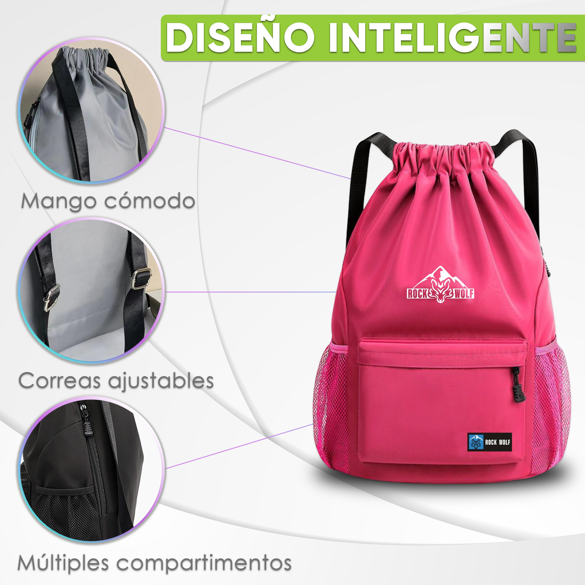 ROCK WOLF  | “Mochila Grande Unisex , Plegable, Ligera y Altamente Resistente”