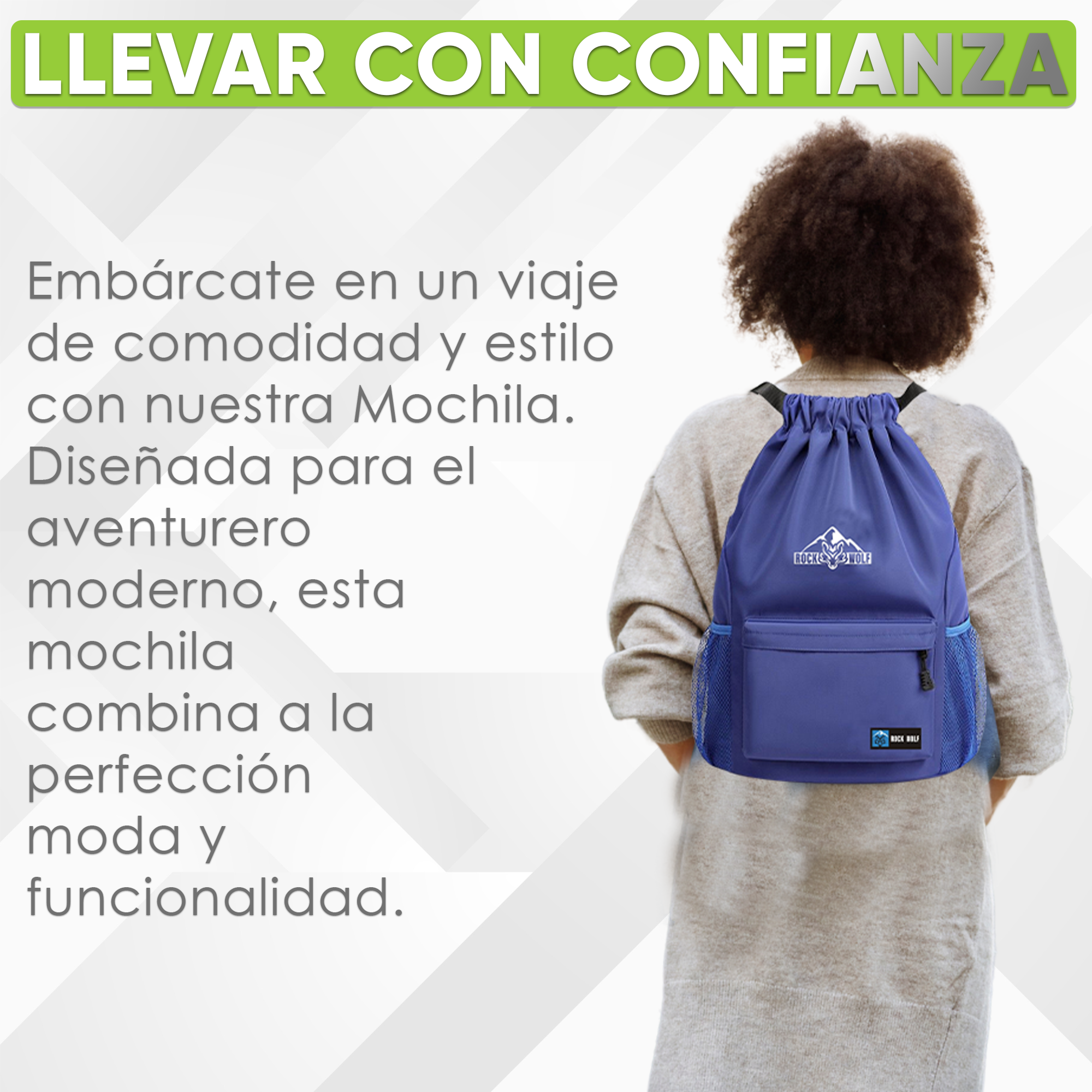 ROCK WOLF  | “Mochila Grande Unisex , Plegable, Ligera y Altamente Resistente”