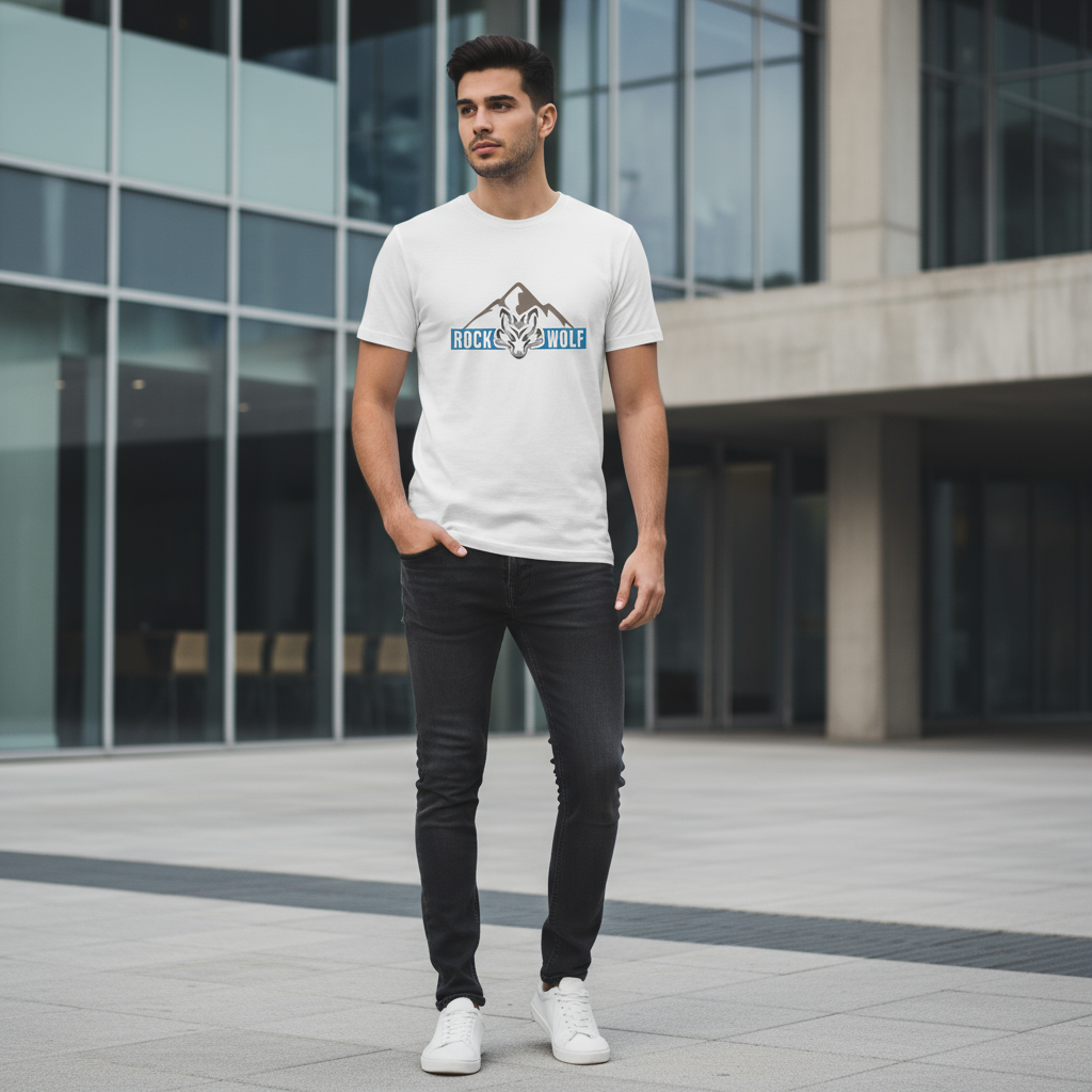 ROCK WOLF | “Bella + Canvas 3001 Algodón Airlume Premium con Espíritu Salvaje”