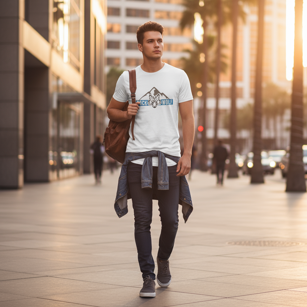 ROCK WOLF | “Bella + Canvas 3001 Algodón Airlume Premium con Espíritu Salvaje”