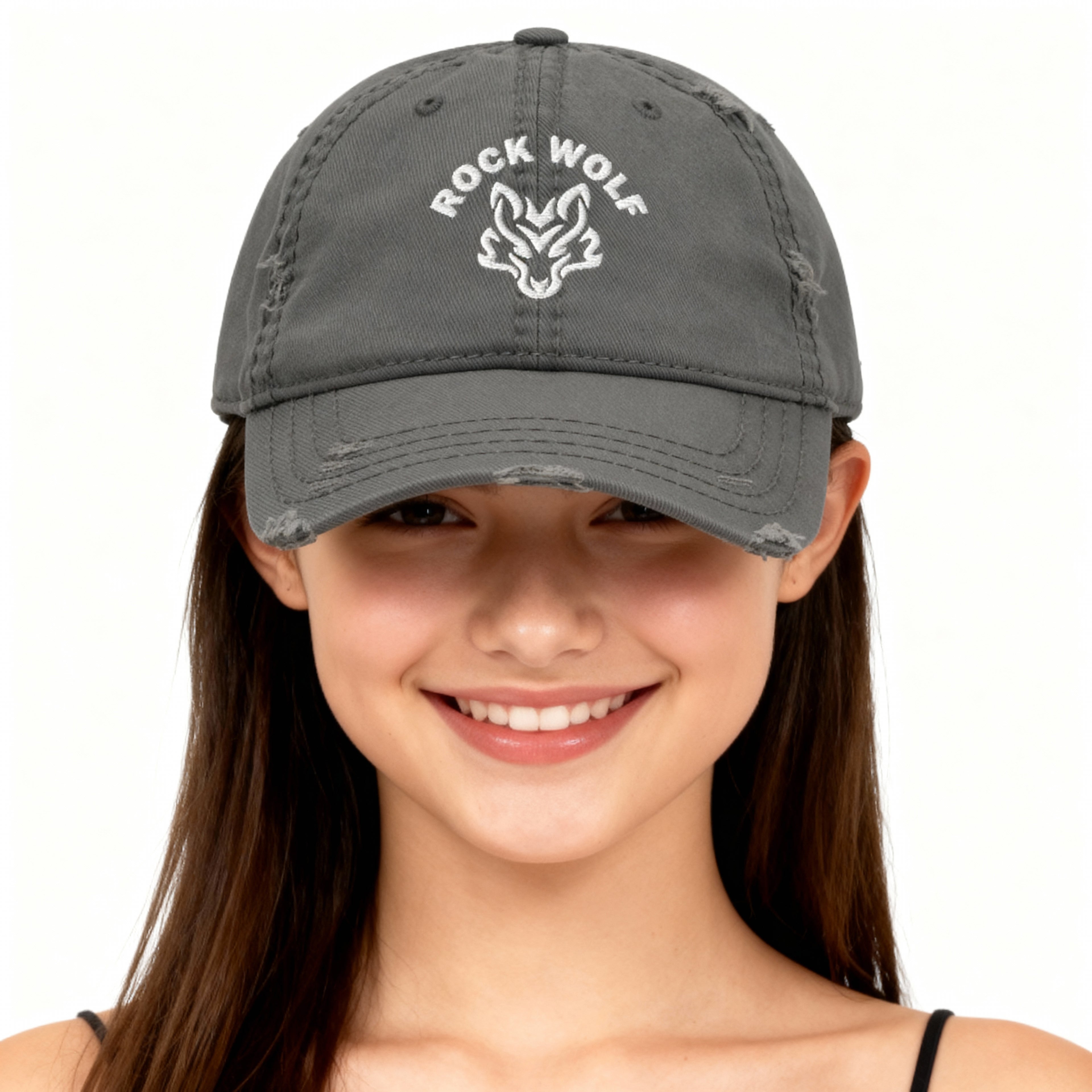 ROCK WOLF |  “Gorra Desgastada Ajustable | Estilo Vintage “