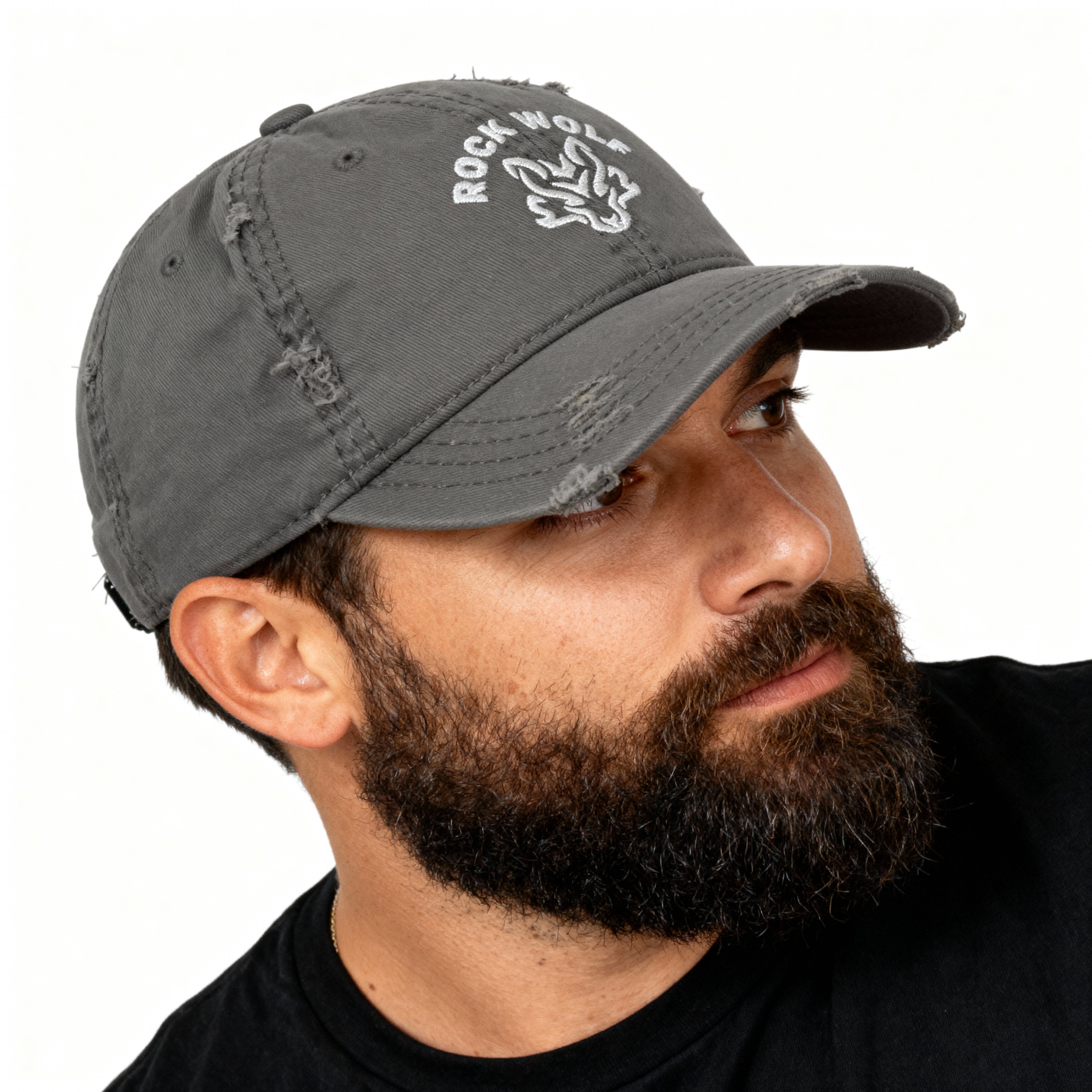 ROCK WOLF |  “Gorra Desgastada Ajustable | Estilo Vintage “