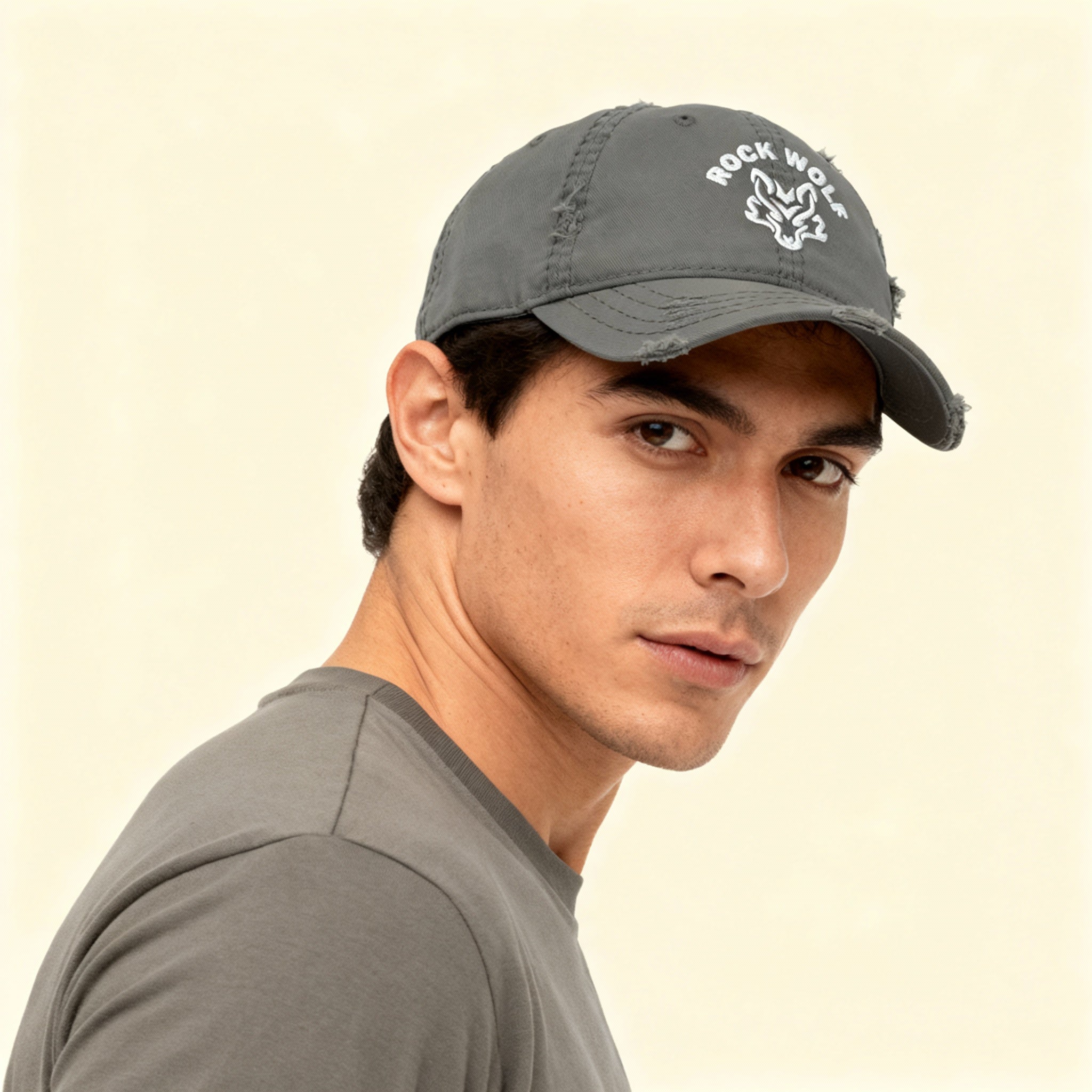 ROCK WOLF |  “Gorra Desgastada Ajustable | Estilo Vintage “